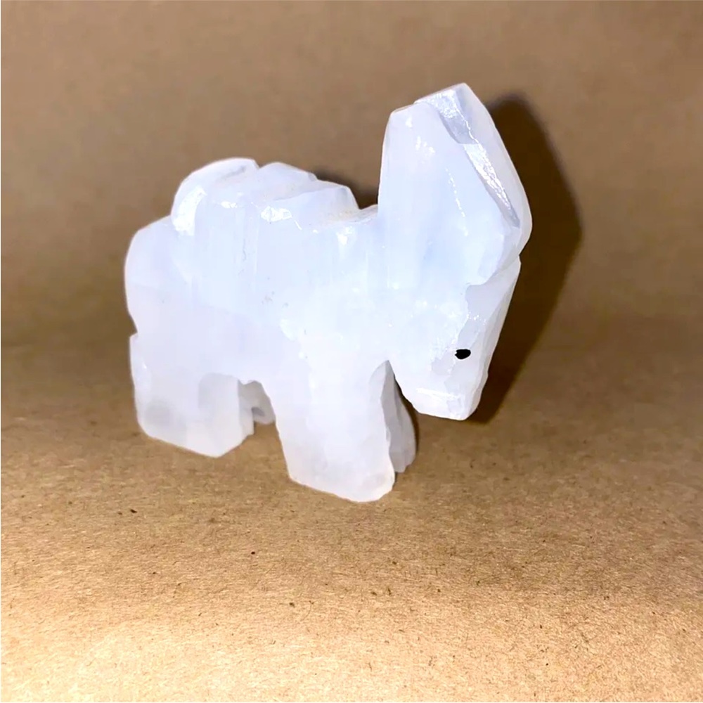 Hand Carved Donkey Burro Mule 2” Figure Carved/Polished Quartz Stone Vintage
